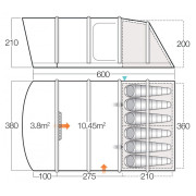 Namuchowany namiot Vango Capri 600XL
