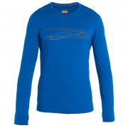 Koszulka męska Icebreaker M 200 Oasis LS Crewe Ski Stripes niebieski Lazurite