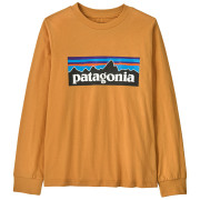 T-shirt dziecięcy Patagonia K's L/S P-6 Logo T-Shirt - Dried Mango pomarańczowy Dried Mango