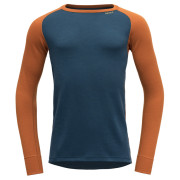 Koszulka męska Devold Expedition Man Shirt pomarańczowy/niebieski Flame/Flood