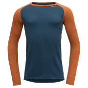 Koszulka męska Devold Expedition Man Shirt pomarańczowy/niebieski Flame/Flood