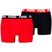 Męskie bokserki Puma Everyday Basic Boxer 2P czerwony/czarny red / black