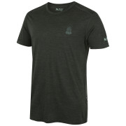 Koszulka męska Zulu Merino Fire 160 Short Comfy ciemnozielony dark green melange