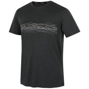 Koszulka męska MOOA Merino Lyolite Waves 150 Short czarny black melange