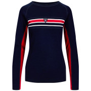 Damska koszulka Dale of Norway Aksla Feminine Baselayer Crew neck ciemnoniebieski Navy Red OffWhite
