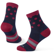 Skarpetki Warg Happy Merino W Stripes and Dots niebieski/czerwony Navy/Wine