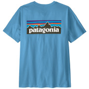 Koszulka męska Patagonia P-6 Logo T-Shirt jasnoniebieski Shore Blue