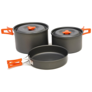 Komplet naczyń Vango Hard Anodised 4 Person Cook Kit czarny/pomarańczowy grey