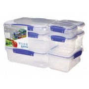 Pudełko na jedzenie Sistema 8 Pack Set Klip It Transparent Transparent with blue clips