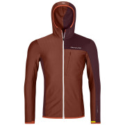 Kurtka męska Ortovox Fleece Light Grid Hooded Jacket czerwony/pomarańczowy clay orange