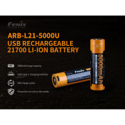 Akumulator Fenix 21700 5000 mAh s USB-C (Li-Ion)