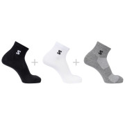 Skarpety Salomon Everyday Lite Quarter 3-Pack czarny/szary Black / White / Frost Gray