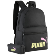Miejski plecak Puma Phase Backpack Set czarny/żółty PUMA Black-Fizzy Light