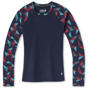 Damska koszulka Smartwool W Merino 250 Baselayer Pattern Crew Bxd niebieski/czerwony DeepNavyPinwheel