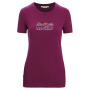 Damska koszulka Icebreaker Women Tech Lite II SS Tee Mountain Geology fioletowy Go Berry
