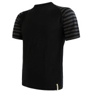 Męska koszulka Sensor Merino Air kr. r. czarny/szary Black/TmHeStripes