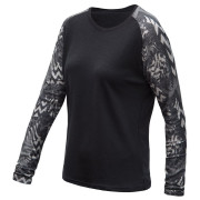 Koszulka funkcyjna damska z długim rękawem Sensor Merino Blend Impress czarny/szary černá/zebra