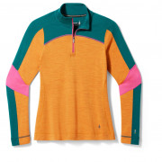 Damska koszulka Smartwool W Classic Thrml Mrn Bl Colorbl 1/4 Zip B pomarańczowy Marmalade Heather