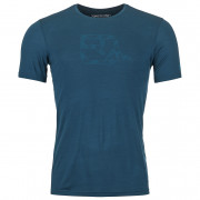Męska koszulka Ortovox 120 Cool Tec Mtn Logo Ts M ciemnoniebieski Petrol Blue