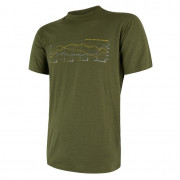 Koszulka męska Sensor Merino Wool Active PT Track (short sleeve) ciemnozielony Safari