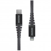 Kabel do ładowania i przesyłania danych Swissten Kevlar USB-C/Lightning 1,5 m ciemnoszary Antracit