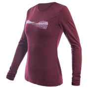 Koszulka damska Sensor Merino Air Pt Hills dł. rękaw ciemnoczerwony Port Red