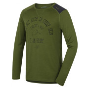 Męska koszulka Husky Merino 100 dl. rukáv Wolf