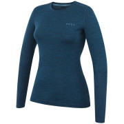Koszulka damska MOOA MerinoSilk 160 long niebieski lagoon blue melange