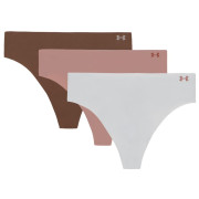 Majtki damskie Under Armour Pure Stretch No Show Thong - Solid 3Pk szary Halo Gray