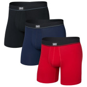 Męskie bokserki Saxx Essential Cotton Boxer Brief Fly 3Pk czerwony red/maritime/black