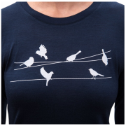 Koszulka funkcyjna damska z długim rękawem Sensor Merino Active Songbirds