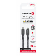 Kabel do ładowania i przesyłania danych Swissten Aramid Reinforced USB-C/Lightning 1,5 m
