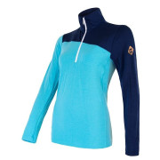 Damska koszulka Sensor Merino Extreme zip niebieski TmModrá/Blue
