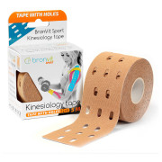 Taśma kinesiotaping BronVit Sport Kinesio Tape děrovaný beżowy