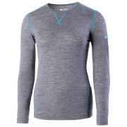 Koszulka damska Zulu Merino 160 Long szary/niebieski Grey melange/Aqua