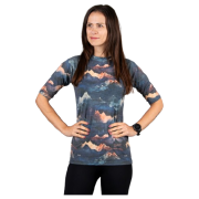 Damska koszulka Drexiss All Alpine Peaks Merino Active niebieski/pomarańczowy