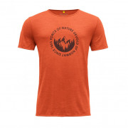 Męska koszulka Devold Leira Merino 130 Tee Man pomarańczowy Brick