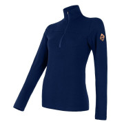 Damska koszulka Sensor Merino Extreme zip ciemnoniebieski