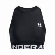 Damski top Under Armour HeatGear Rib Tank czarny/biały Black