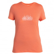 Damska koszulka Icebreaker Women Merino 150 Tech Lite III SS Tee IB Grown Naturally pomarańczowy