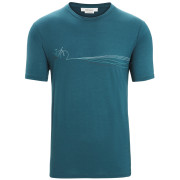 Męska koszulka Icebreaker Men Tech Lite II SS Tee Cadence Paths zielony Green Glory