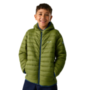 Dziecięca kurtka zimowa Regatta Junior Hooded Marizion Golden Cypress khaki Golden Cypress/Aviator Blue