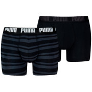 Męskie bokserki Puma Everyday Striped Boxers 2P czarny Black