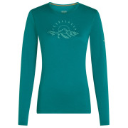 Damska koszulka Icebreaker Women Merino 200 Oasis LS Crewe Sunrise Summit turkusowy Tidal Teal