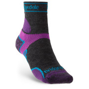 Damskie skarpety Bridgedale LW T2 MS 3/4 Crew Women's czarny/fioletowy Charcoal/Purple/