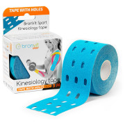 Taśma kinesiotaping BronVit Sport Kinesio Tape děrovaný niebieski