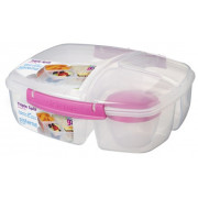 Pojemnik na żywność Sistema Triple Split Lunch 2L różowy
