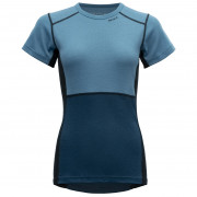 Damska koszulka Devold Lauparen Merino 190 T-Shirt Wmn niebieski/ciemnoszary Moon/Ink/Flood