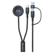 Kabel do ładowania i przesyłania danych Swissten Wireless magnetic charging cable 2in1 for Samsung Watch + USB-C 1,2 m