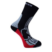 Skarpetki Progress 8MB Merino czarny/czerwony Black/Gray/Red